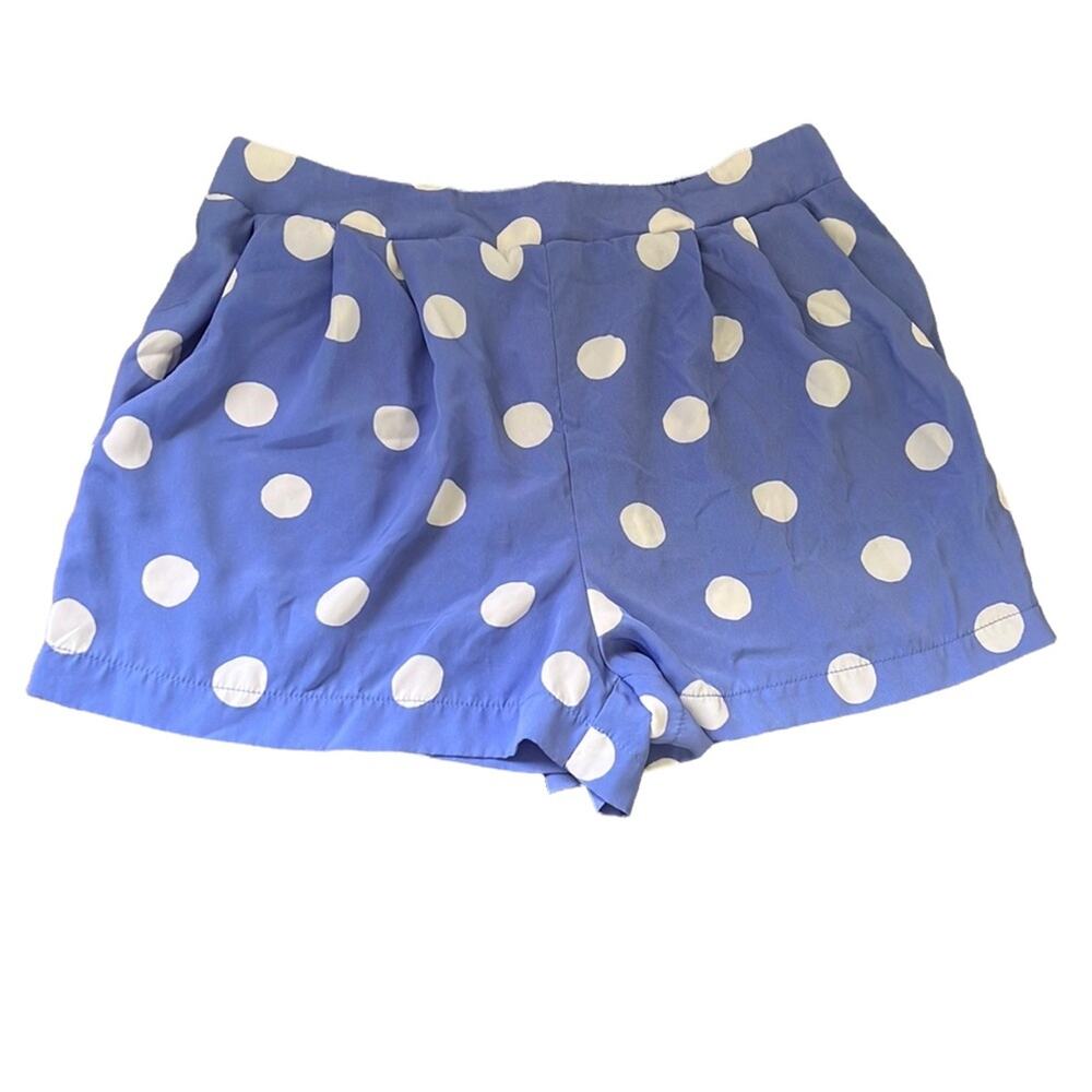 Forever 21 Blue Periwinkle Polka Dot Mid Rise Pleated Shorts